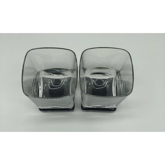 Di Saronno Black Bottom Drinking Glasses 4.25” Shots -Set Of 2- On The Rocks A1 - Picture 3 of 6